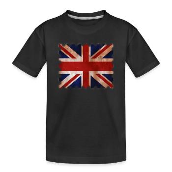 Großbritannien Briefmarke im retro Design Geschenk - Kinder Premium Bio T-Shirt - Schwarz - Vorne