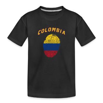Colombie Empreinte digitale / Cadeau drapeau - T-shirt bio Premium Enfant - noir - Devant