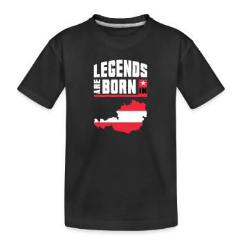Legenden sind in Österreich geboren / Geschenk - Kinder Premium Bio T-Shirt - Schwarz - Vorne