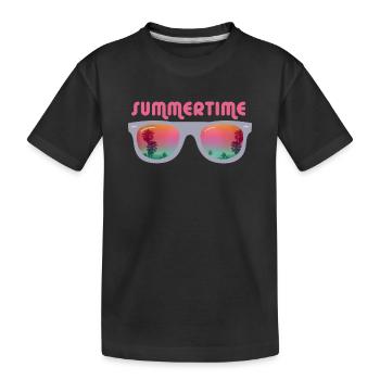 Summertime - Sunglasses - Kids' Premium Organic T-Shirt - black - Front