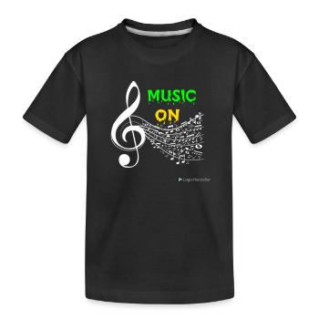 Music ON - Kinder Premium Bio T-Shirt - Schwarz - Vorne