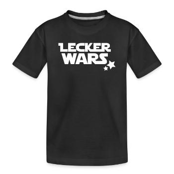 lecker wars - Kinder Premium Bio T-Shirt - Schwarz - Vorne