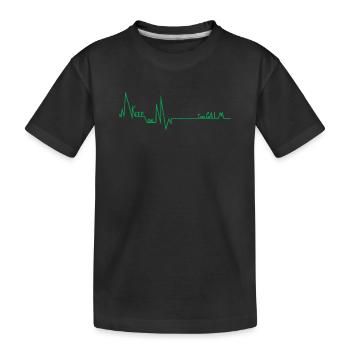 Krankenpflege-Herzschlag-T-Shirt - Kinder Premium Bio T-Shirt - Schwarz - Vorne