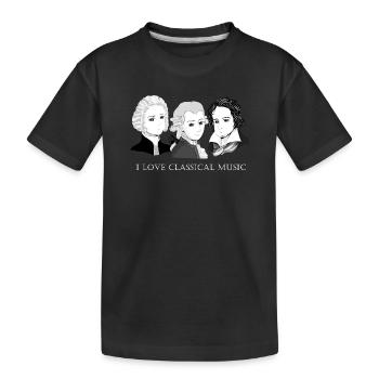 Bach - Mozart - Beethoven: J'aime la musique classique - T-shirt bio Premium Enfant - noir - Devant