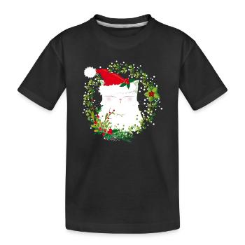 Chat de noel - T-shirt bio Premium Enfant - noir - Devant