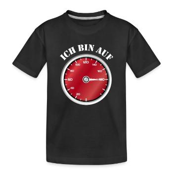 Roter Tacho Ich bin auf Geschwindigkeit - Kinder Premium Bio T-Shirt - Schwarz - Vorne