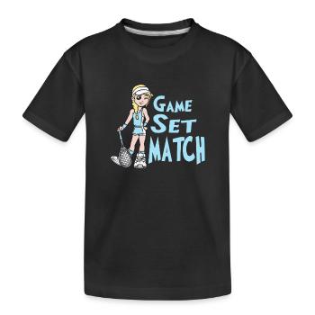 tennis - Kids' Premium Organic T-Shirt - black - Front