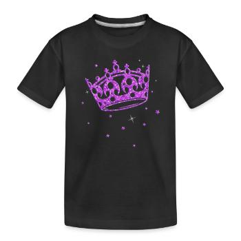 Couronne paillettes princesse anniversaire princesse - T-shirt bio Premium Enfant - noir - Devant