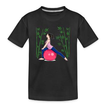 Exercices de Pilates Exercices de Fitness - T-shirt bio Premium Enfant - noir - Devant