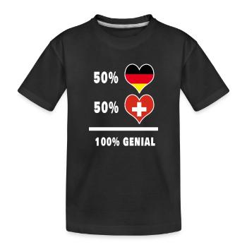 Allemagne et Suisse Genial / Cadeau drapeau - T-shirt bio Premium Enfant - noir - Devant