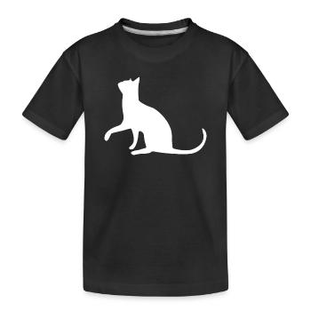 Katze Katze Katze Katze Katze Katze Mieze Pfote - Kinder Premium Bio T-Shirt - Schwarz - Vorne