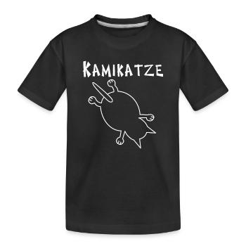 Kamikaze Katze: Abenteuer für jeden Teufelskerl - Kinder Premium Bio T-Shirt - Schwarz - Vorne