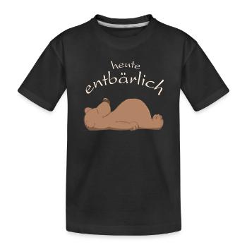 flauschiger, knuffiger Bär - Kinder Premium Bio T-Shirt - Schwarz - Vorne