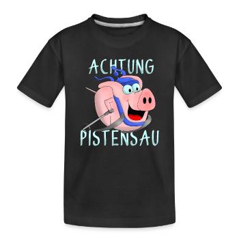 Watch out for the piste - Kids' Premium Organic T-Shirt - black - Front
