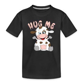 Hug me Kuh - Kinder Premium Bio T-Shirt - Schwarz - Vorne