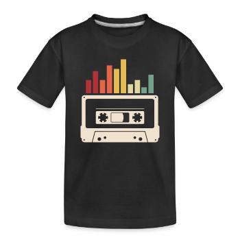 Enregistreur de musique oldschool cassette vintage rétro - T-shirt bio Premium Enfant - noir - Devant