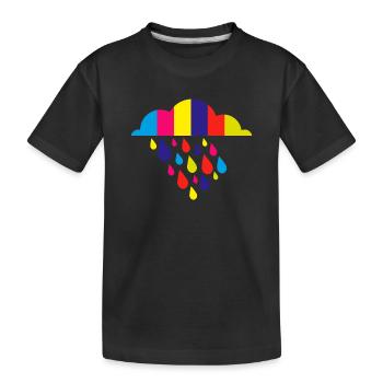 colorful autumn rain - Kids' Premium Organic T-Shirt - black - Front