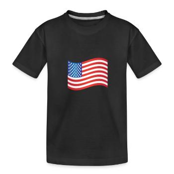  American Flag  - Kids' Premium Organic T-Shirt - black - Front