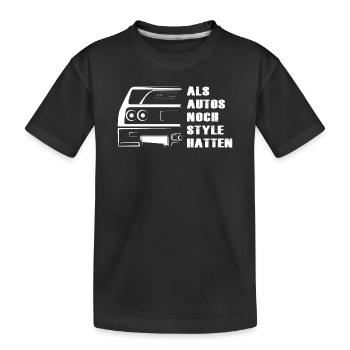 autos style f40 oldtimer Symbol sportscars Auto - Kinder Premium Bio T-Shirt - Schwarz - Vorne