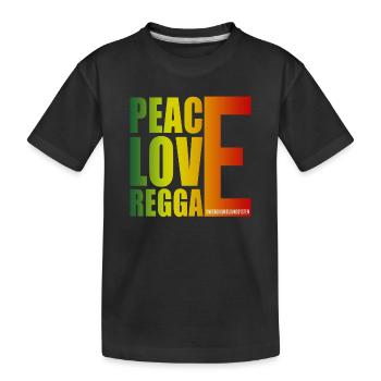 Peace Love Reggae Gradient - Kinder Premium Bio T-Shirt - Schwarz - Vorne