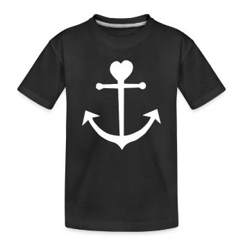 Ancre cœur avec pointe cœur - T-shirt bio Premium Enfant - noir - Devant