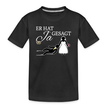 Ja Gesagt Heirat Junggeselle Junggesellin Hochzeit - Kinder Premium Bio T-Shirt - Schwarz - Vorne