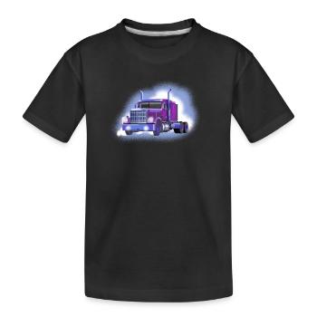 LKW - Kinder Premium Bio T-Shirt - Schwarz - Vorne