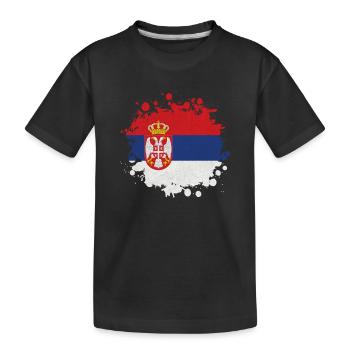 Serbie Klecks / Cadeau De Belgrade Balkans drapeau - T-shirt bio Premium Enfant - noir - Devant