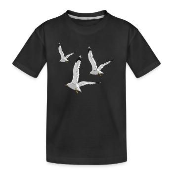 moewe vogel strand urlaub - Kinder Premium Bio T-Shirt - Schwarz - Vorne