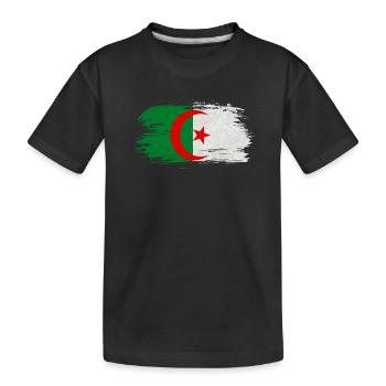 Algerien Vintage Flagge / Geschenk Algier - Kinder Premium Bio T-Shirt - Schwarz - Vorne