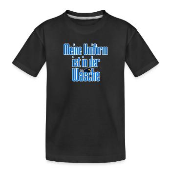 Uniform Wäsche Polizei Polizist lustig Spruch - Kinder Premium Bio T-Shirt - Schwarz - Vorne