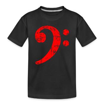 Bass Clef Vintage Musical Symbols Design (Rouge) - T-shirt bio Premium Enfant - noir - Devant