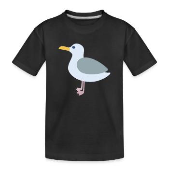 Mouette symbole mer mer enfants mer littoral déco - T-shirt bio Premium Enfant - noir - Devant