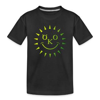eco organic sun rays nature sustainability icon - Kids' Premium Organic T-Shirt - black - Front