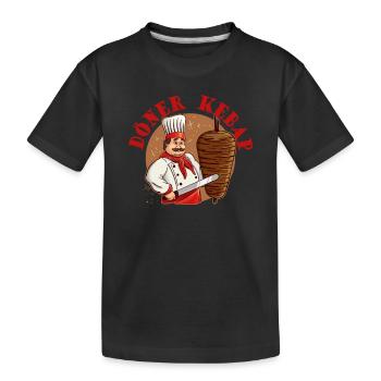 Döner Kebab Kebap Grillen Grillfleisch Spieß - Kinder Premium Bio T-Shirt - Schwarz - Vorne