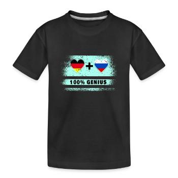 Deutschland und Russland 100% Genial / Geschenk - Kinder Premium Bio T-Shirt - Schwarz - Vorne