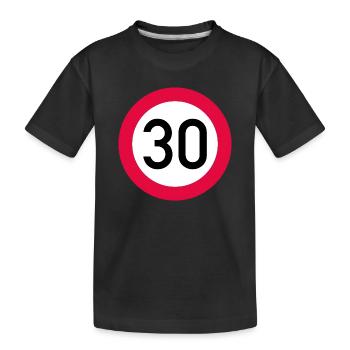 30 ans Attention ! Panneau de signalisation 30 km/h - T-shirt bio Premium Enfant - noir - Devant