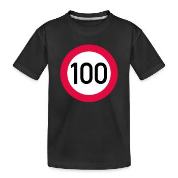 100. Geburtstag Achtung! Verkehrsschild 100 Km/h - Kinder Premium Bio T-Shirt - Schwarz - Vorne