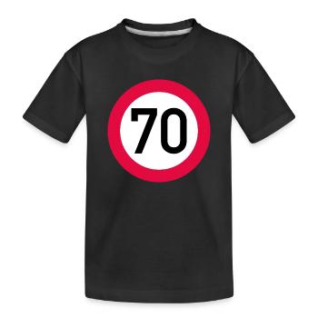 70 ans Attention ! Panneau de signalisation 70 km/h - T-shirt bio Premium Enfant - noir - Devant