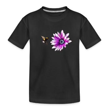 Blume und Hummel - Kinder Premium Bio T-Shirt - Schwarz - Vorne