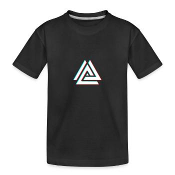 Geometric Triangle Neon 3D - Kids' Premium Organic T-Shirt - black - Front