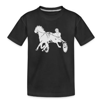 Trotting Horse Racing - Kids' Premium Organic T-Shirt - black - Front