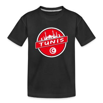 Tunis design avec mosquée / tunisie - T-shirt bio Premium Enfant - noir - Devant