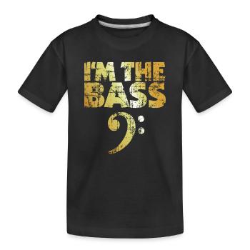 I'm the Bass (Vintage Goldgelb) - Kinder Premium Bio T-Shirt - Schwarz - Vorne