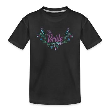 Conception de mariage avec guirlande de fleurs pour la mariée - T-shirt bio Premium Enfant - noir - Devant