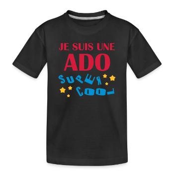 Teenager / Jugendliche / Jugendlicher / Kind - Kinder Premium Bio T-Shirt - Schwarz - Vorne