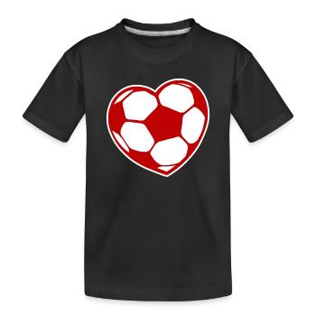 I love football football fan footballer heart - Kids' Premium Organic T-Shirt - black - Front