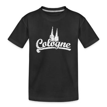 Cologne Classic Köln mit Kölner Dom (Vintage/Weiß) - Kinder Premium Bio T-Shirt - Schwarz - Vorne