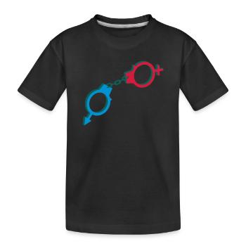 Handschellen männlich und weibliches Symbol - Kinder Premium Bio T-Shirt - Schwarz - Vorne