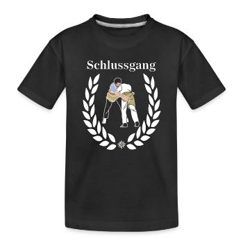 Schwingen Schwinger Schlussgang  Schwingerkönig - Kinder Premium Bio T-Shirt - Schwarz - Vorne